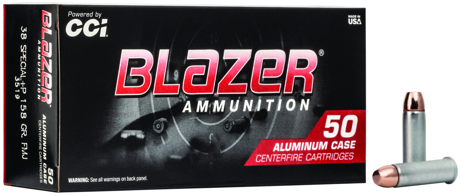 CCI 3519 Blazer 38 Special +P 158gr TMJ Ammo 50 Rounds - CCI - 38 Special