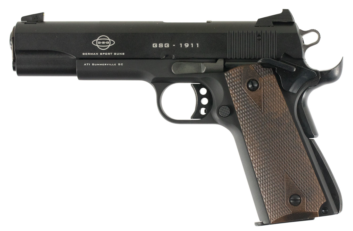 American Tactical Imports GSG 1911 Pistol 22 Long Rifle 5" Threaded Barrel 10 Round Blued Wood Grips GERG2210M1911