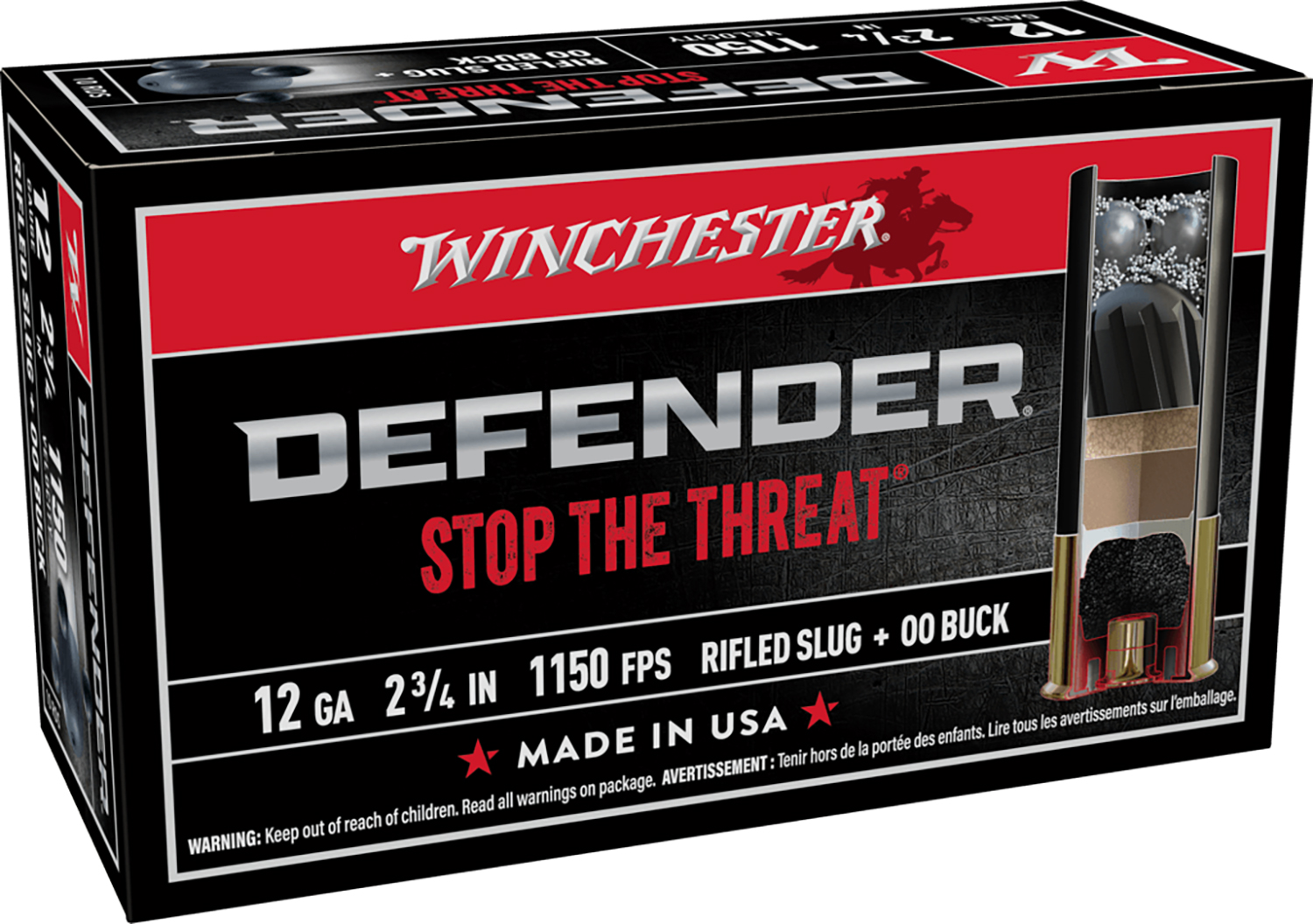 Winchester Ammo S12PDX1 PDX1 Defender Combo 12Gauge 2.75