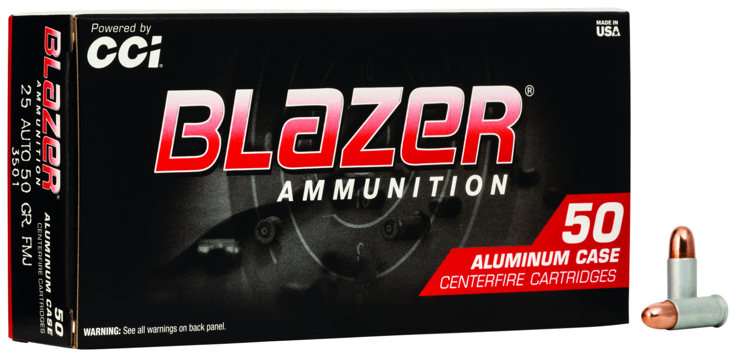 CCI 3501 Blazer Handgun 25ACP 50gr Total Metal Jacket 50 Per Box/20 Case