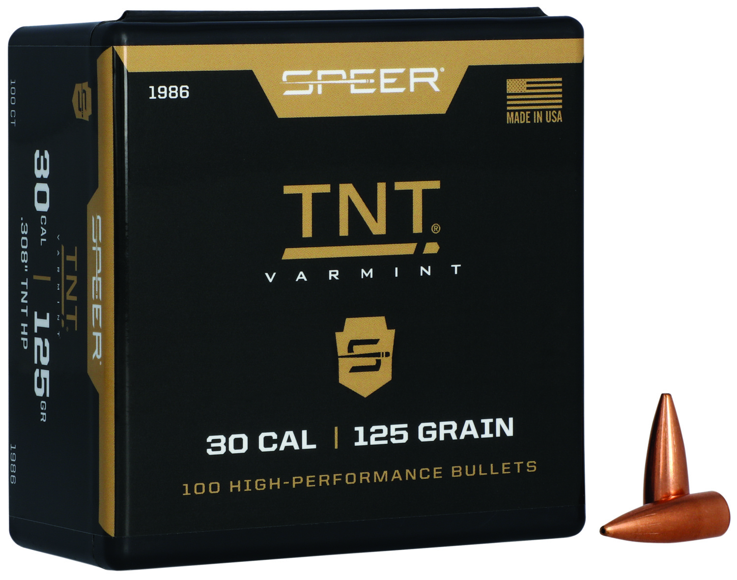 Speer 1986 TNT 30Cal 125gr Jacketed Hollow Point 100 Per Box/5 Case