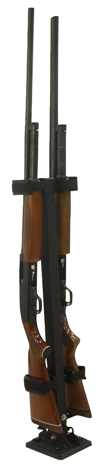 Rugged Gear 10082 Floor Mount Gun Rack 2 Rifle/Shotgun Black Metal-img-0