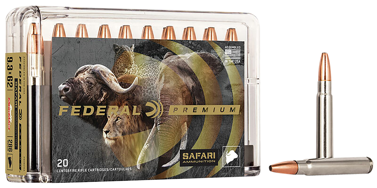 Federal P9362SA Premium Safari Cape-Shok 9.3mmx62Mauser 286gr Swift A Frame 20 Per Box/10 Case