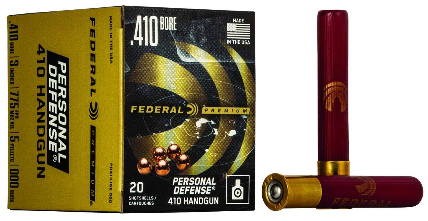 Federal PD413JGE000 Premium Personal Defense 410Gauge 3" 5Pellets 000BuckShot 20 Per Box/10 Case