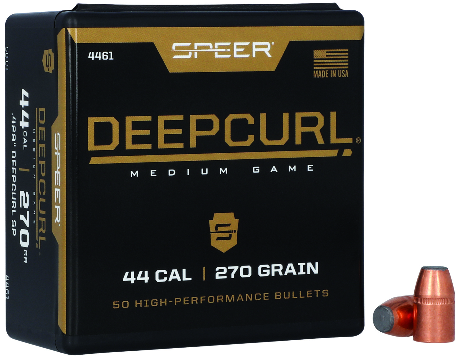 Speer 4461 DeepCurl 44Cal 270gr Soft Point Bullets 50/Box