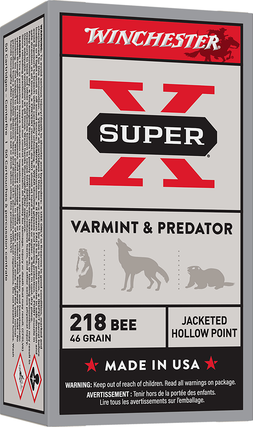 Winchester Ammo X218B Super X  218Bee 46gr Jacketed Hollow Point 50 Per Box/10 Case