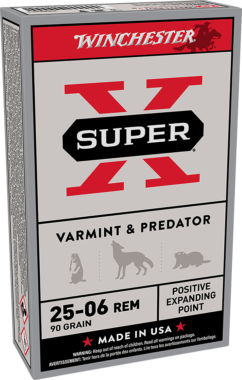 Winchester Ammo X25061 Super X 25-06 Rem 90 gr 3440 fps Positive Expanding Point (PEP) 20 Bx/10 Cs