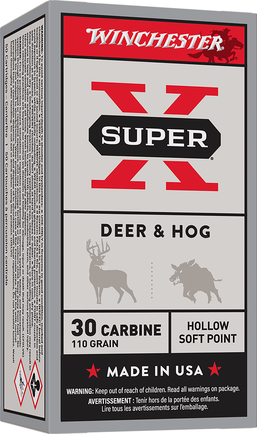 Winchester Super X 30 Carbine Ammo 110 gr 1990 fps HSP 50 Rds