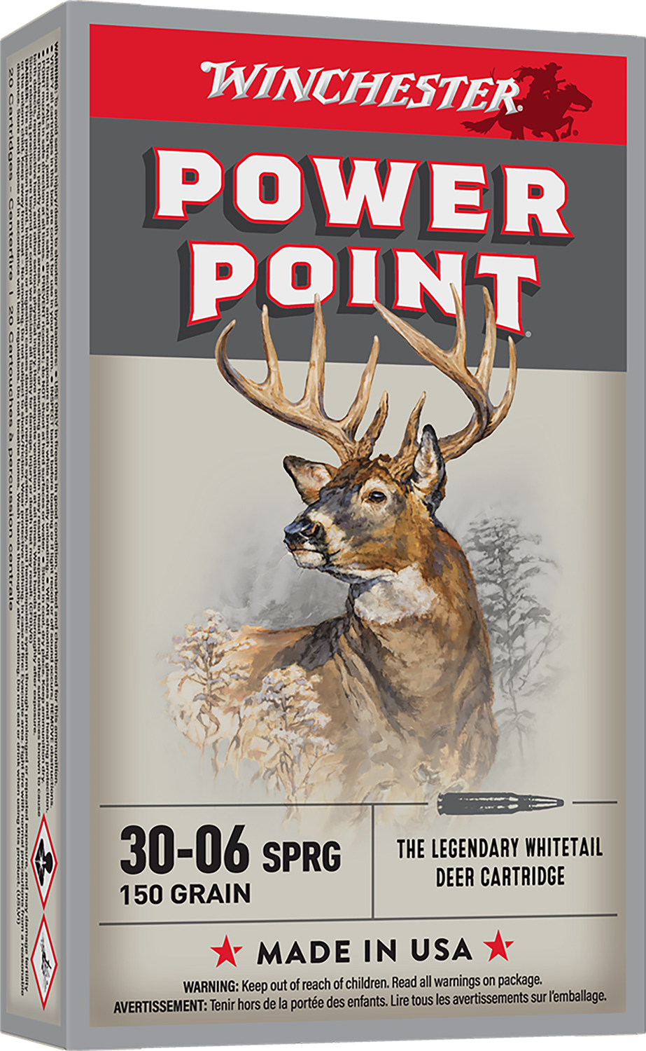 Winchester Ammo X30061 Power-Point  30-06Springfield 150gr 20 Per Box/10 Case