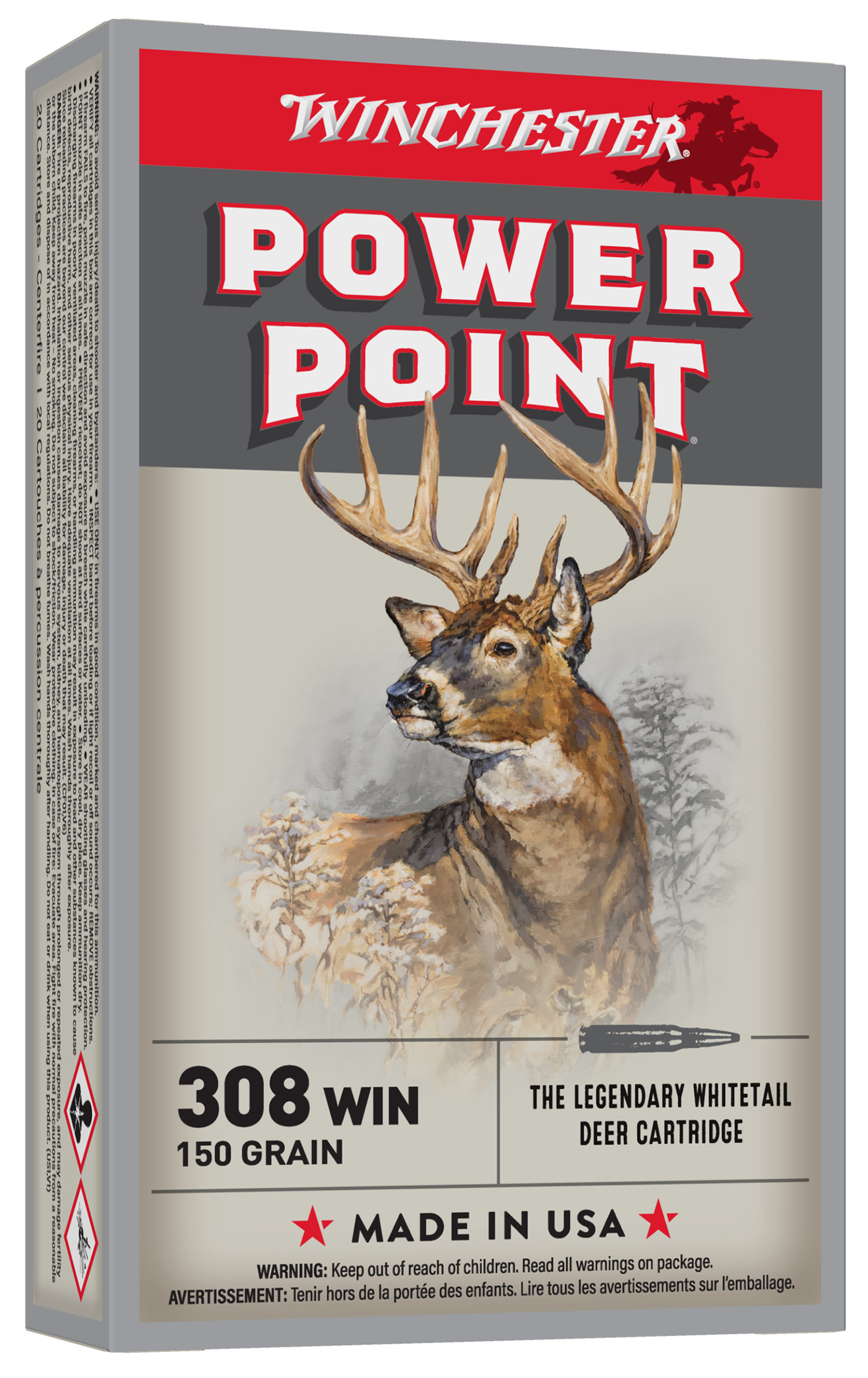 Winchester Ammo X3085 Power-Point  308Win 150gr 20 Per Box/10 Case