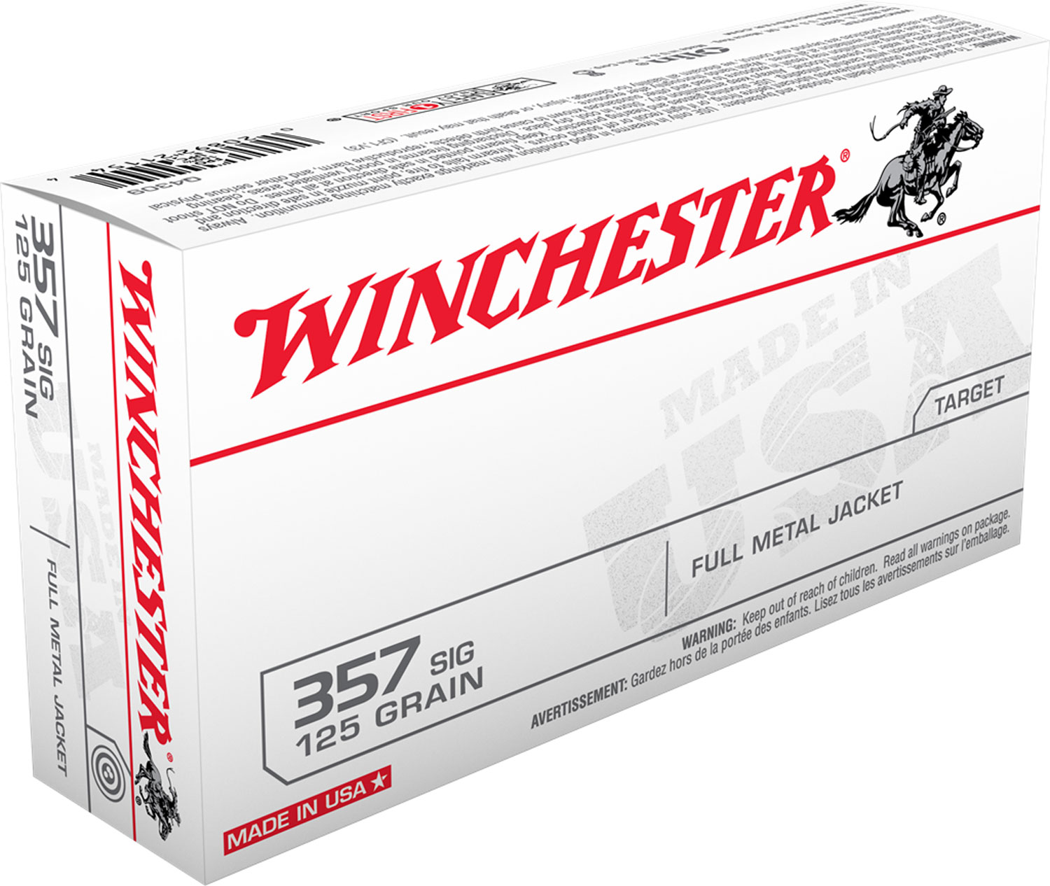 Winchester Ammo Q4309 USA  357 Sig 125 gr Full Metal Jacket (FMJ) 50 Bx/ 10 Cs