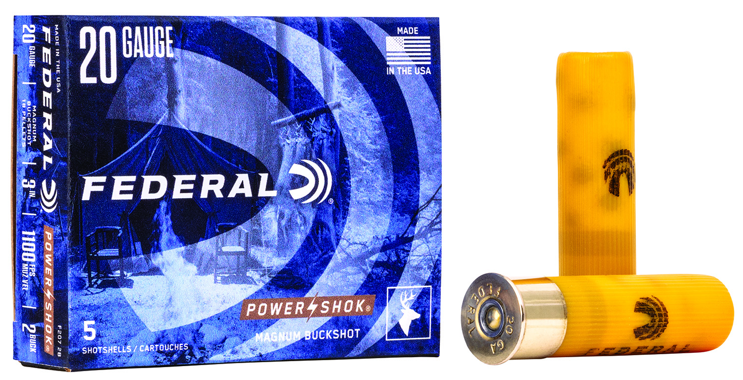 Federal F2072B Power-Shok Magnum 20Gauge 3 18Pellets 1 1/4oz 2BuckShot 5 Per Box/50 Case Federal F2072B Power-Shok Magnum 20Gauge 3 18Pellets 1 1/4oz 2BuckShot 5 Per Box/50 Case