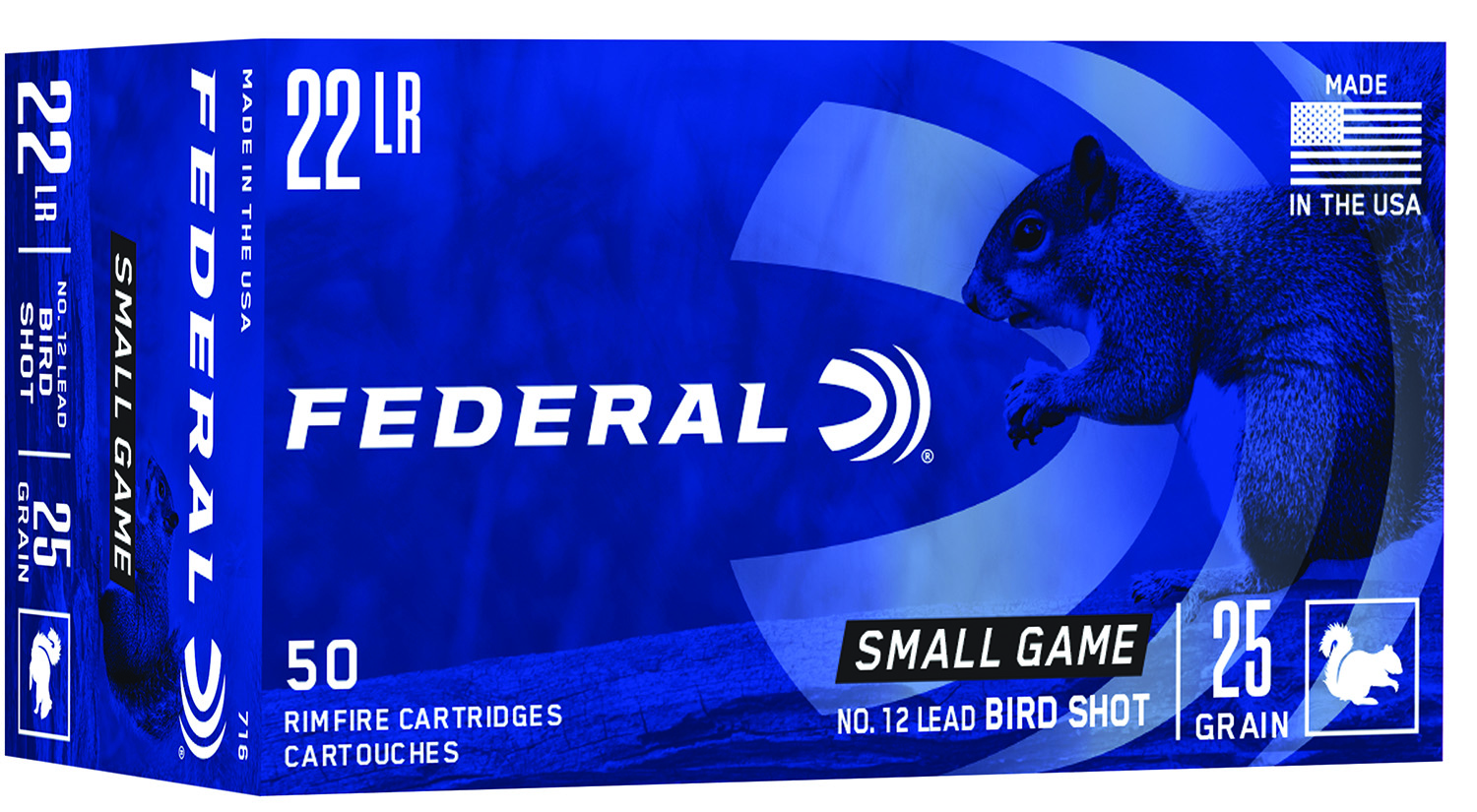 Federal 716 Standard 22 Long Rifle #12 Shot 25gr Snake Shot 50Box ...