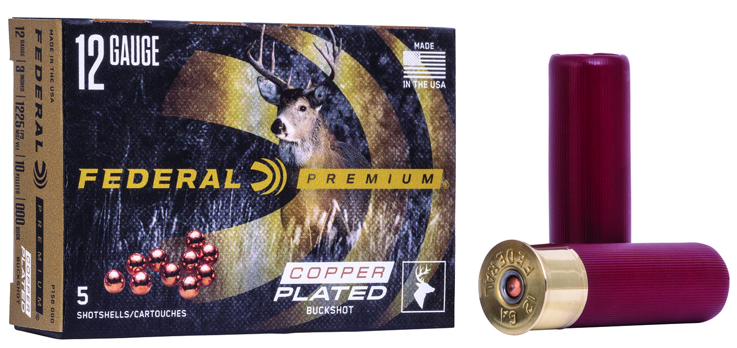 Federal P158000 Premium Magnum 12Gauge 3 10Pellets 000BuckShot 5 Per Box/50 Case