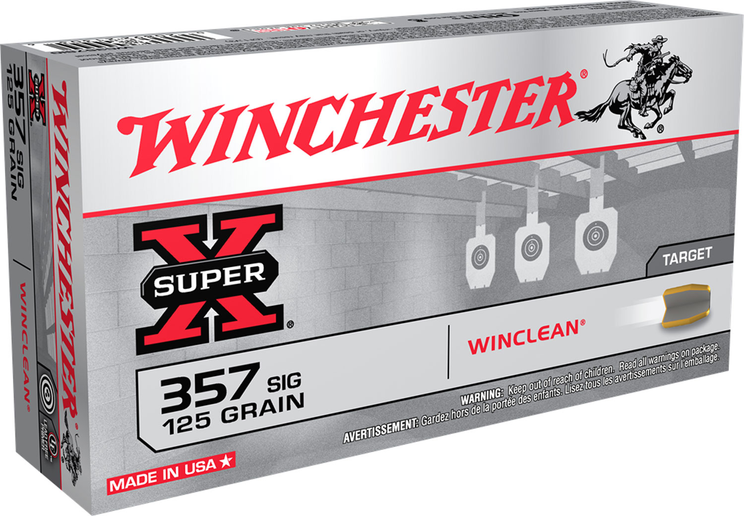 Winchester Ammo WC357SIG Super X Target 357 Sig 125 gr Winclean Brass Enclosed Base 50 Per Box/ 10 Cs