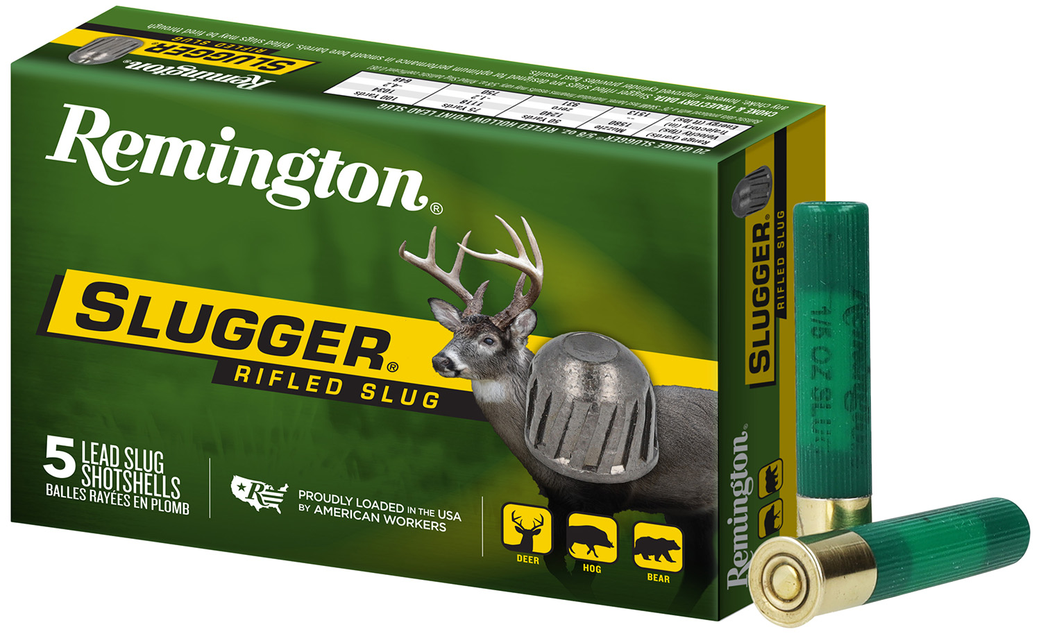 Remington Ammunition 20618 Slugger  410 Gauge 2.50" 1/5 oz Rifled Slug Shot 5 Per Box/ 50 Cs