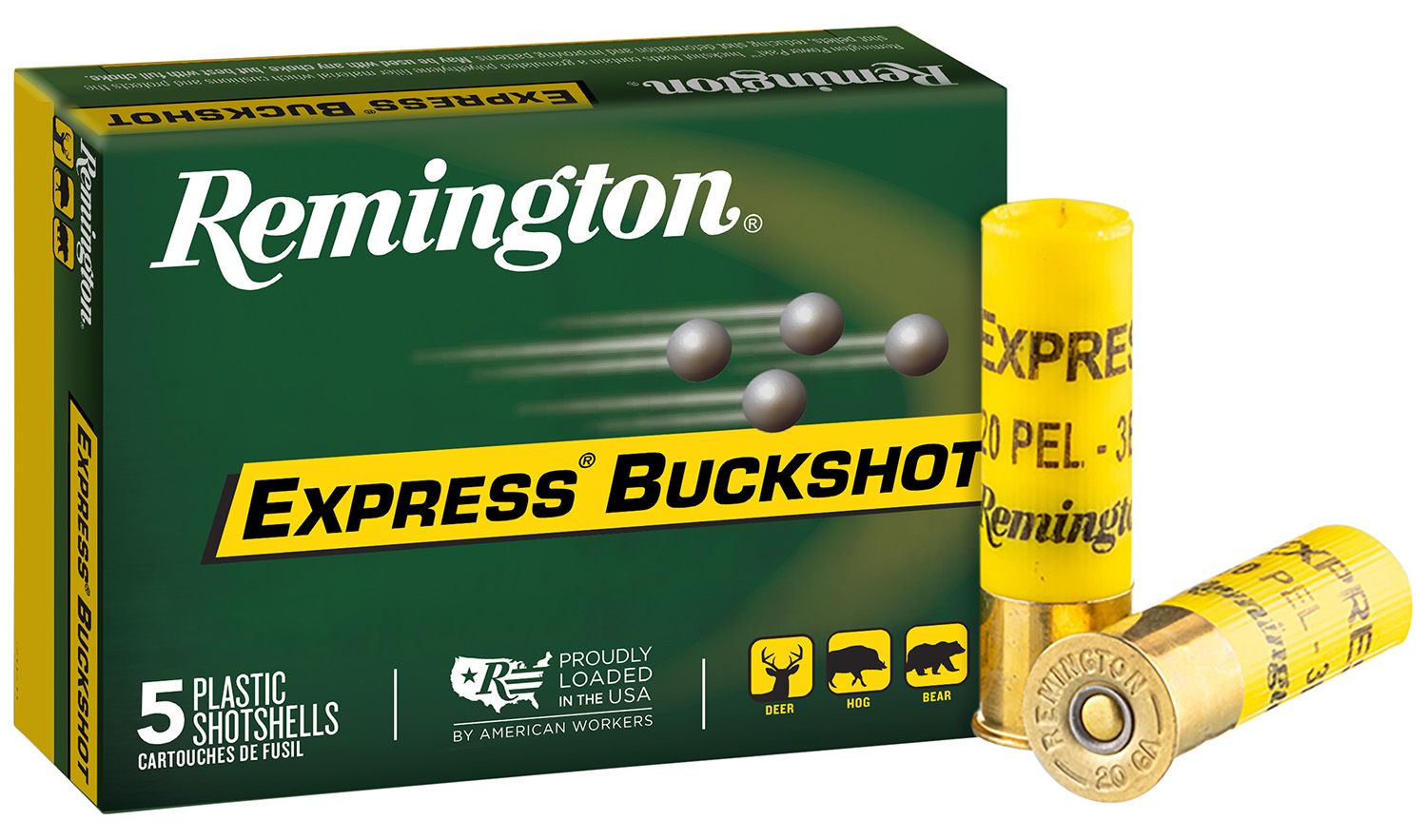 Remington Ammunition 20630 Express Buckshot 20Gauge 2.75 3Buck Shot 5 Per Box/50 Case Remington Ammunition 20630 Express Buckshot 20Gauge 2.75 3Buck Shot 5 Per Box/50 Case