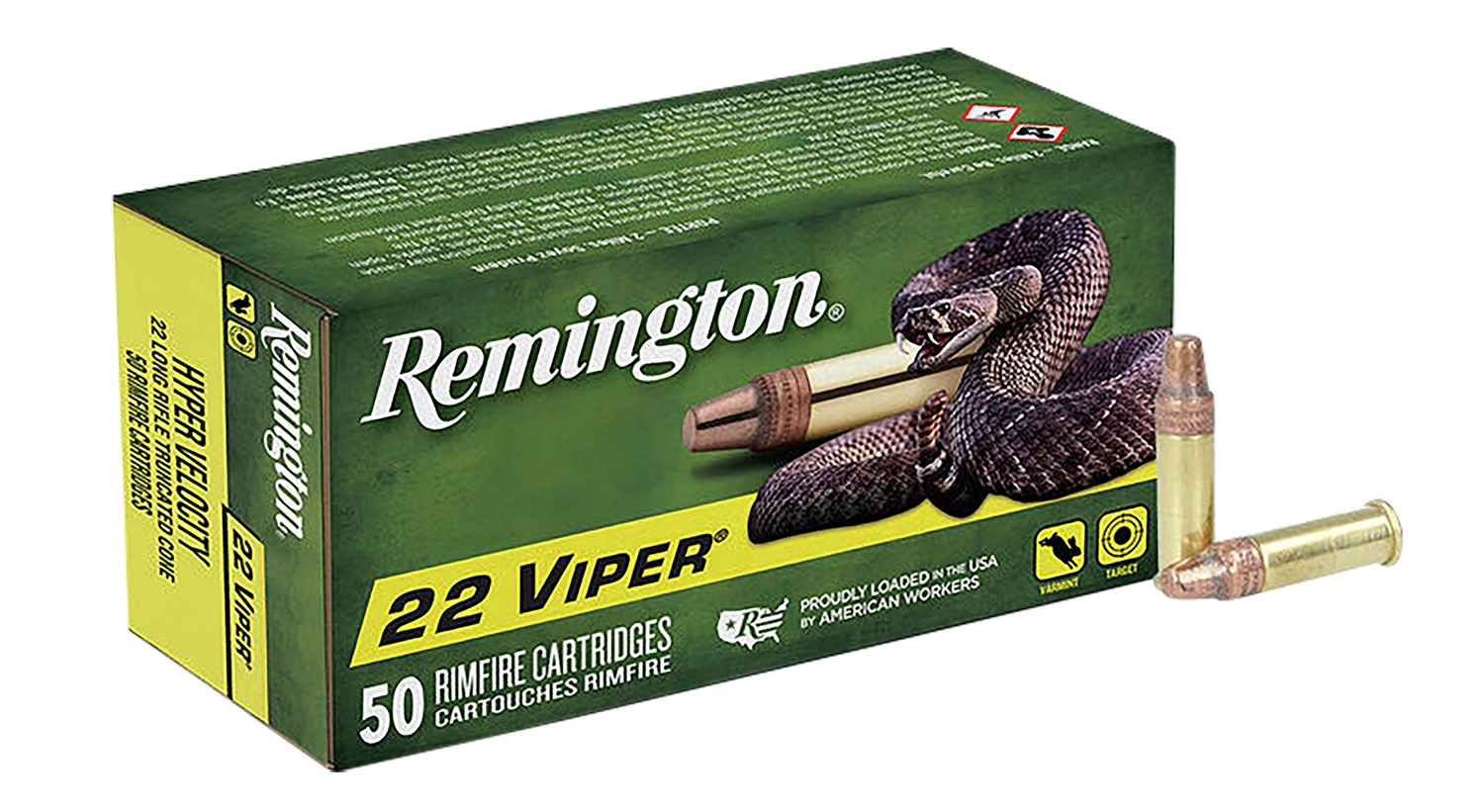 Remington Ammunition 21080 Viper Rimfire 22LR 36gr Truncated Cone Solid 50 Per Box/100 Case