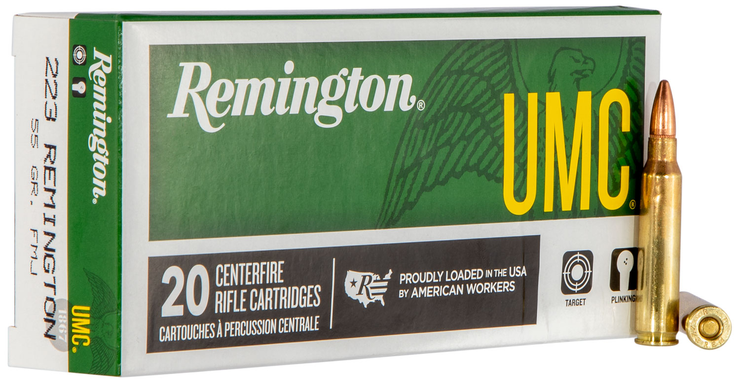 Remington Ammunition 23711 UMC  223Rem 55gr Full Metal Jacket 20 Per Box/10 Case
