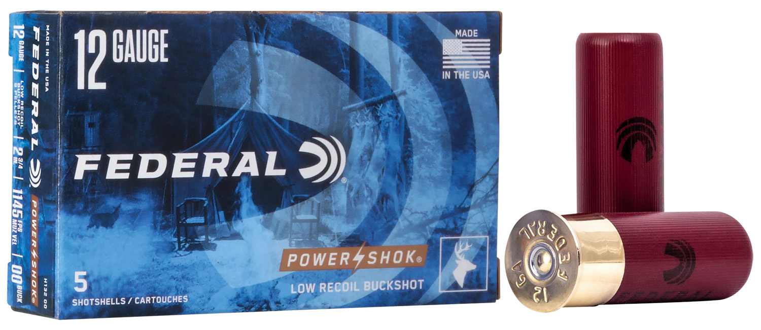 Federal H13200 Power-Shok Low Recoil 12Gauge 2.75" 9Pellets 1 3/16oz 00BuckShot 5 Per Box/50 Case
