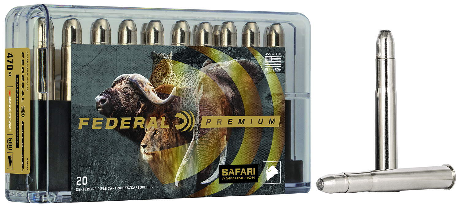 eral P470T1 Premium Safari Cape-Shok 470 Nitro Express 500 Gr Trophy Bonded Bear Claw (TBBC) 20 Per Box/ 10 Cs Ammo