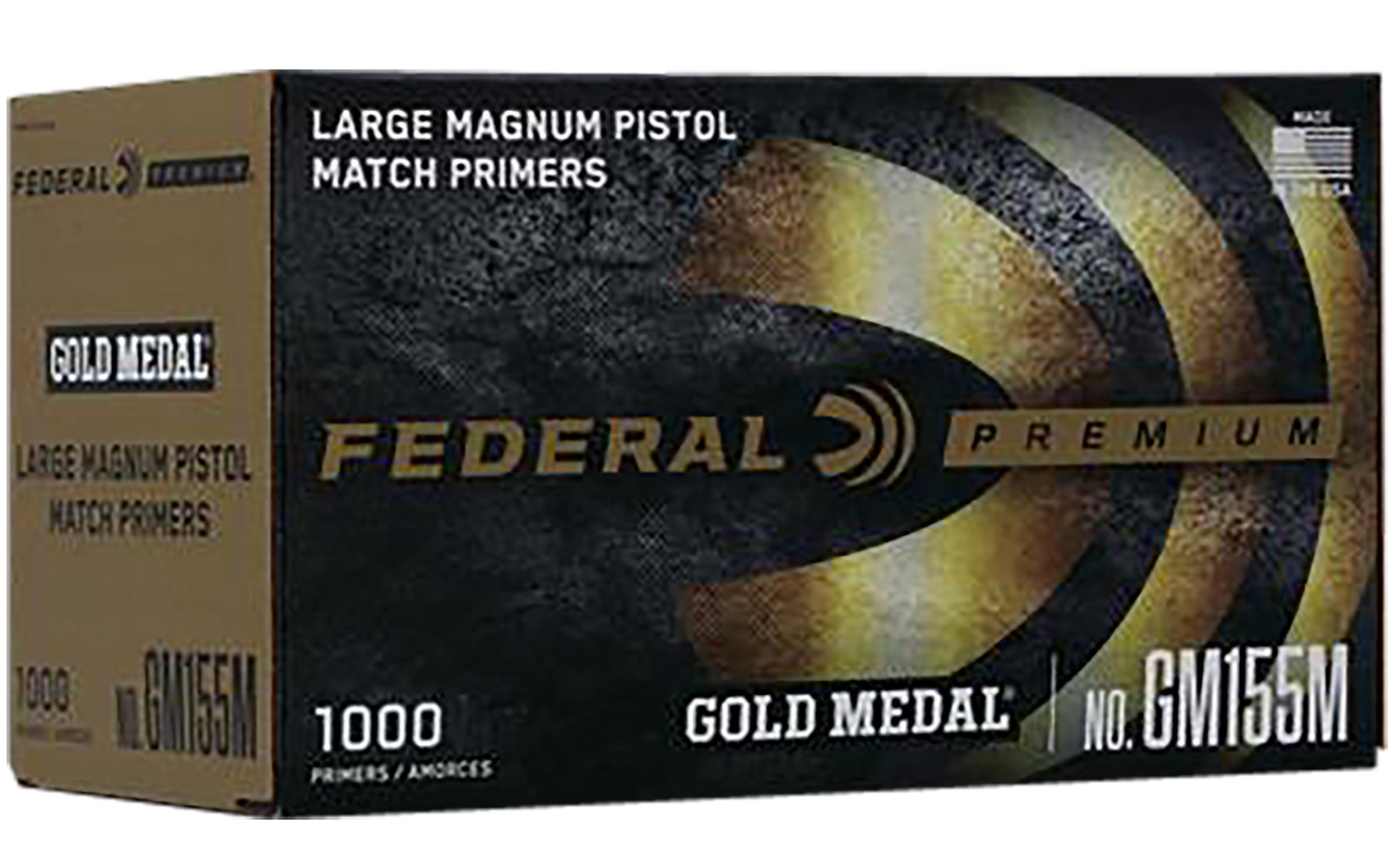 Federal Premium Gold Medal Pistol Primers GM155M, Gold, Precision, Consistency, Reliable Ignition