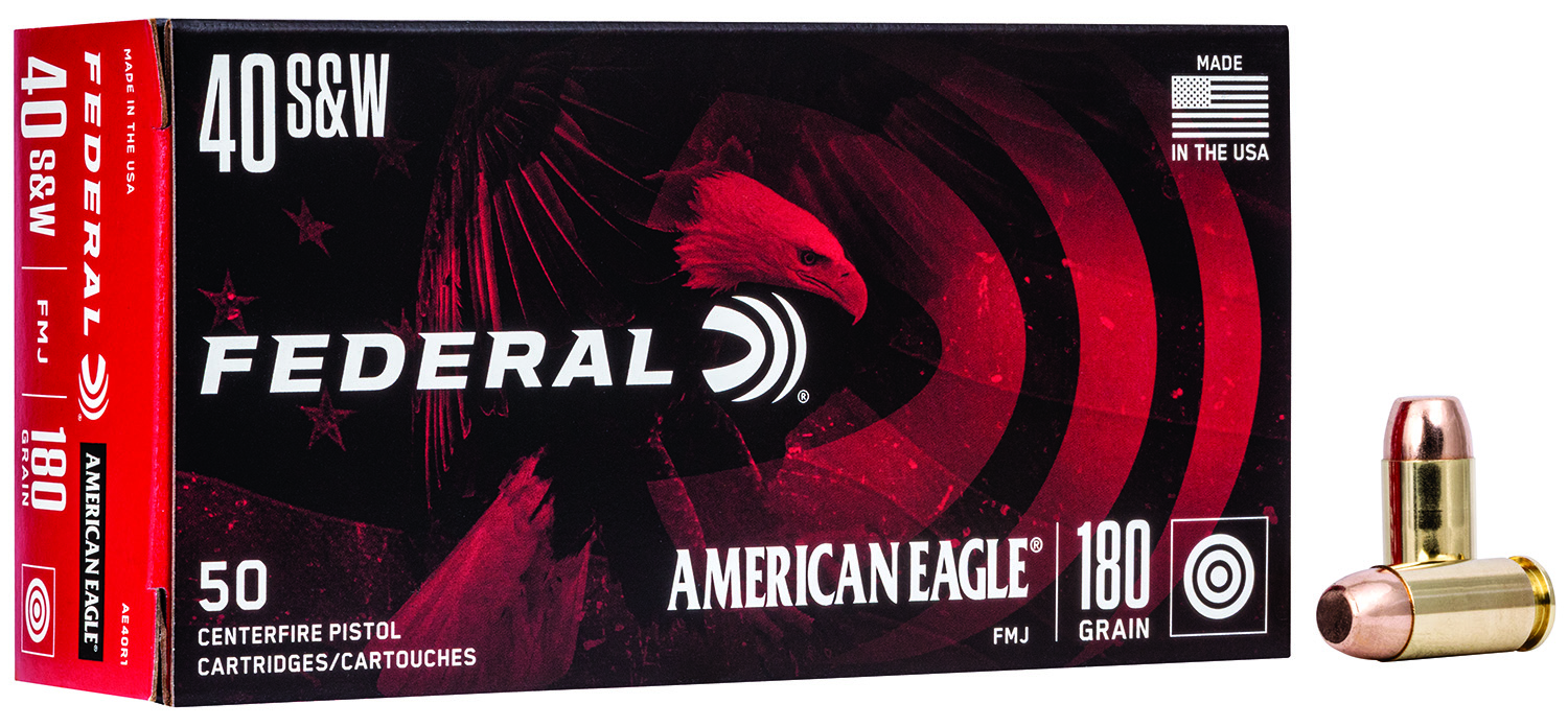Federal AE40R1 American Eagle Handgun 40S&W 180gr Full Metal Jacket 50 Per Box/20 Case