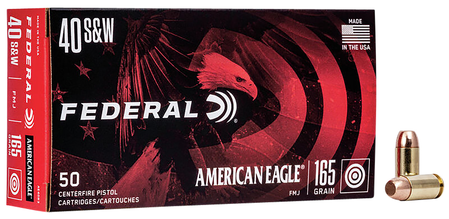 Federal AE40R3 American Eagle Handgun 40S&W 165gr Full Metal Jacket 50 Per Box/20 Case