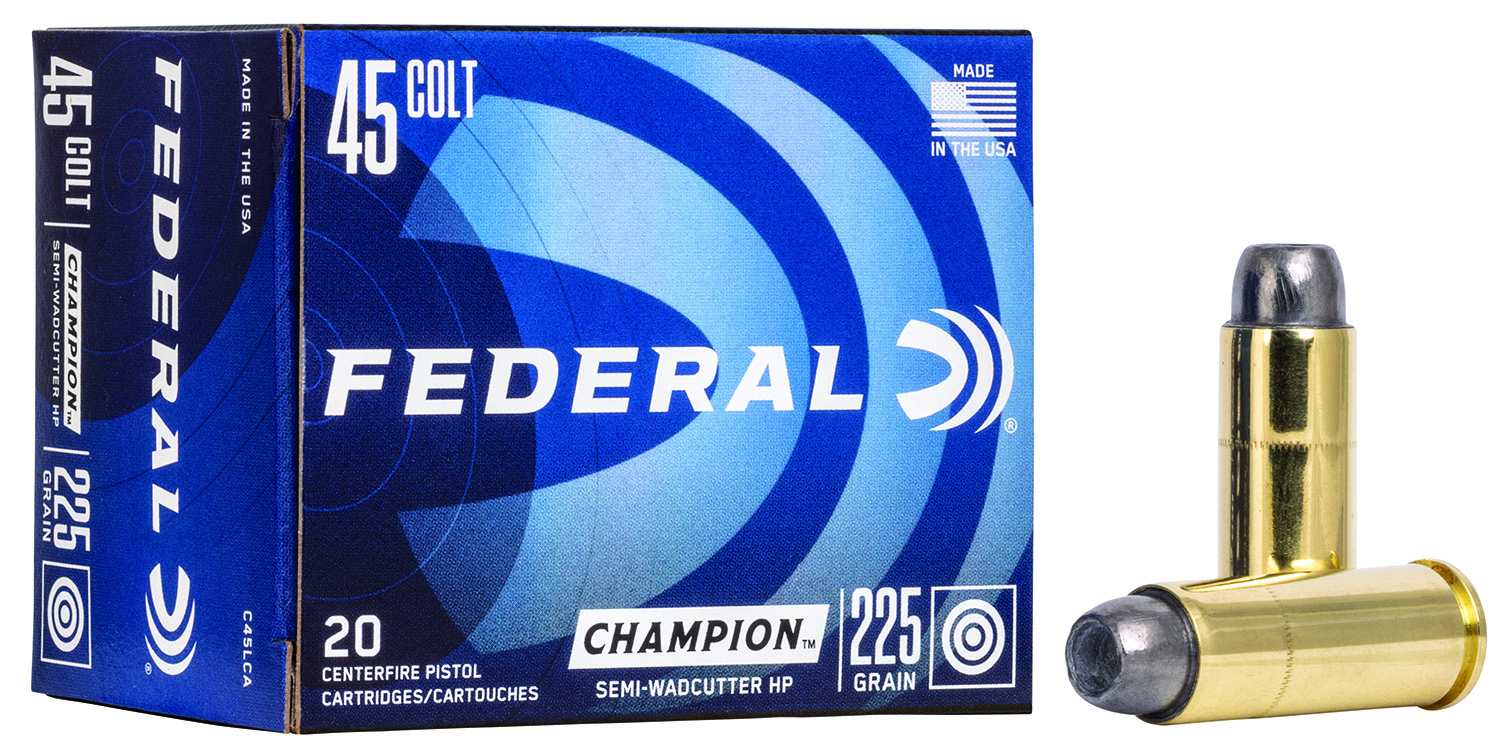 eral C45LCA Champion Training Semi Wadcutter Hollow Point 225 Grain .45 Long Colt 830 Fps Ammo