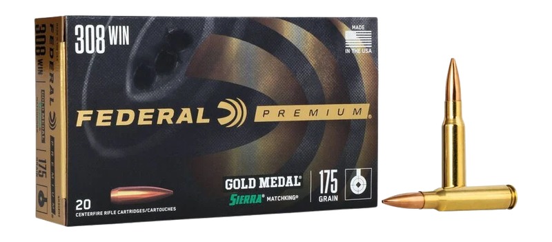 Federal Gold Medal Sierra MatchKing .308 Winchester 175gr BTHP Rifle Ammunition (GM308M2)