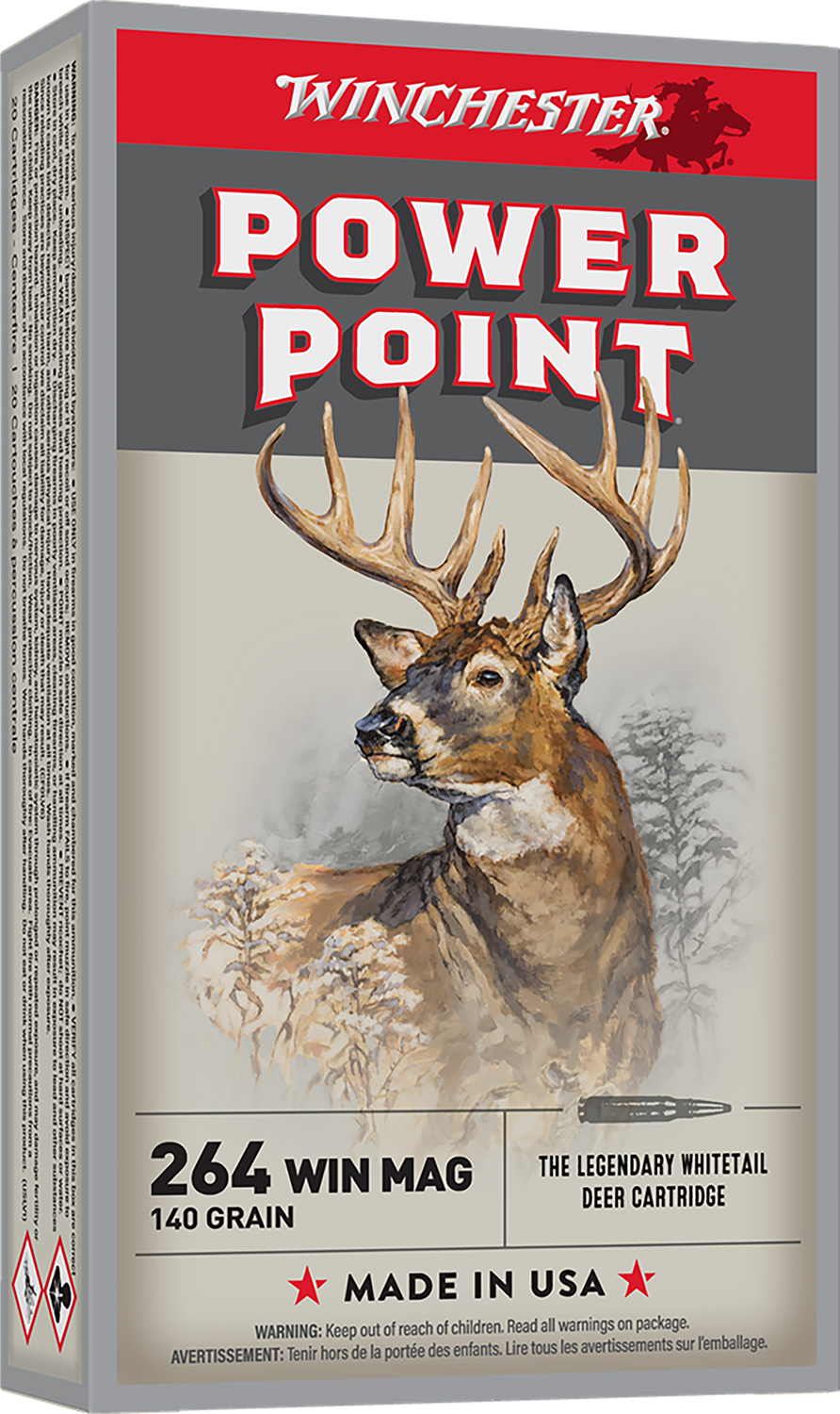 Winchester Ammo X2642 Power-Point 264 Win Mag 140 gr Power-Point (PP) 20 Per Box/ 10 Cs