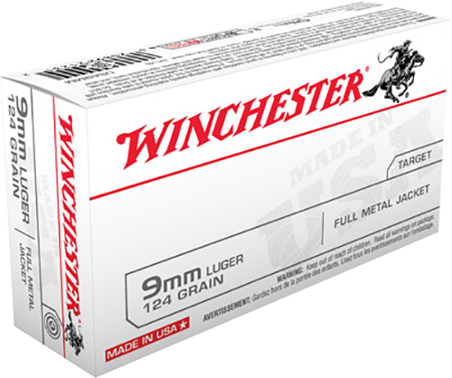 Winchester Ammo USA9MM USA 9mm Luger 124 gr Full Metal Jacket 50 Per Box/-img-0