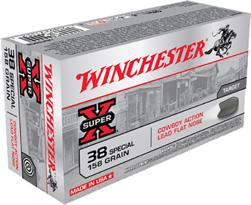 Winchester USA38CB Cowboy Action 38 Special 158gr Lead Flat Nose Ammo - 50 Rounds