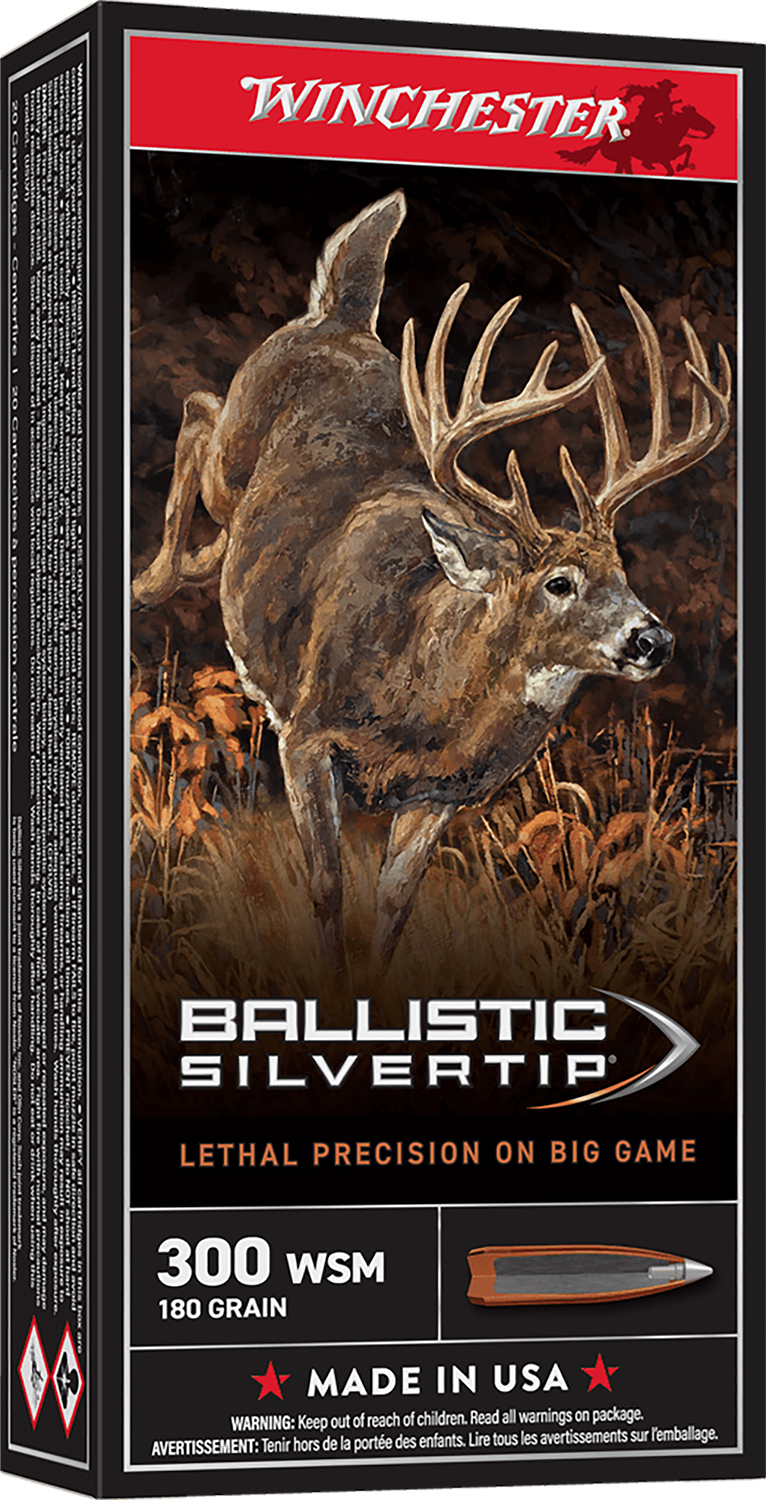 Winchester Ammo SBST300SA Ballistic Silvertip 300 WSM 180 gr Polymer Tip 20 Per Box/ 10 Cs