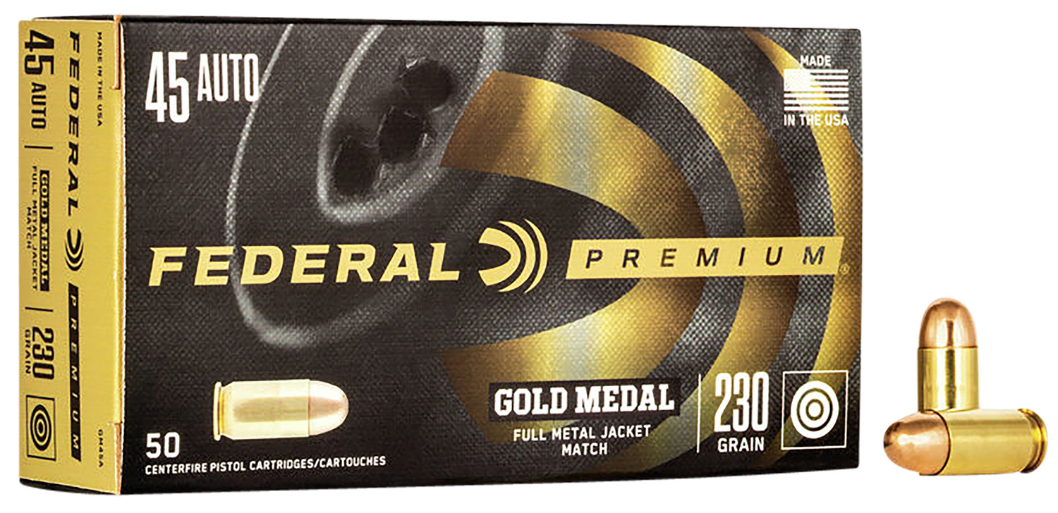 eral GM45A Premium Gold Medal Full Metal Jacket 230 Grain .45 ACP/Auto 860 Fps Ammo