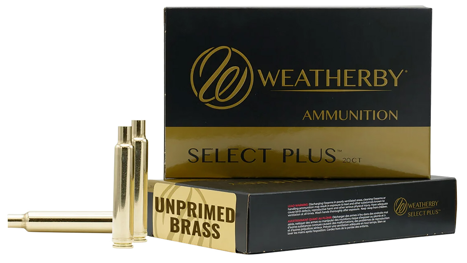 Weatherby BRASS333 Unprimed Cases 338-378WthbyMag Rifle Brass 20/Box