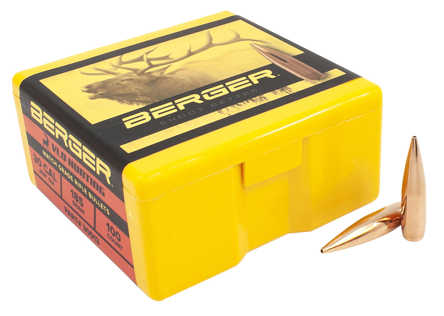 Berger 30513 VLD Hunting Bullets 30 Cal 185gr 100/Box