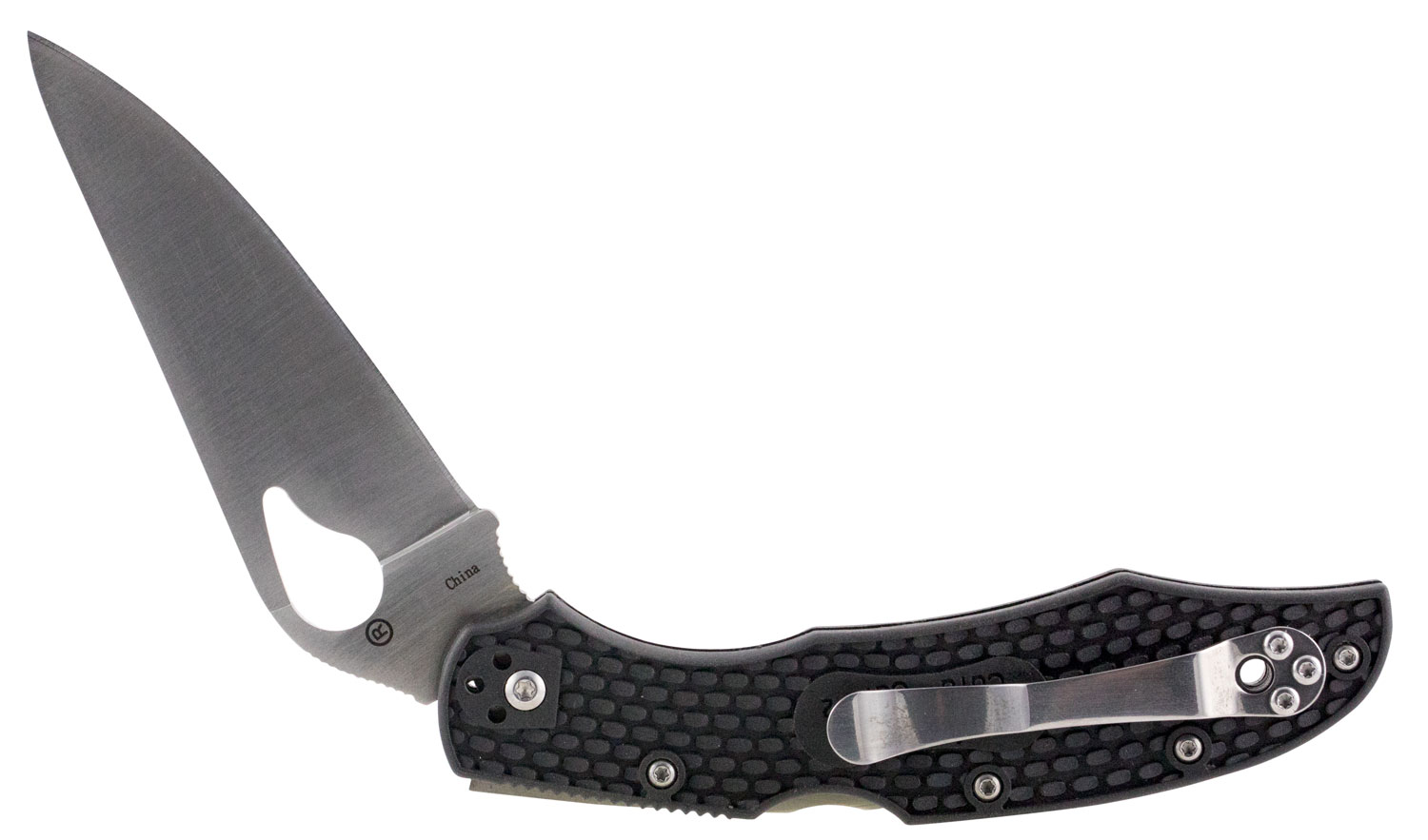 Spyderco BY03PBK2 Byrd Cara Cara 2 Lightweight 3.75 Folding Drop Point Plain 8Cr13MoV SS Blade Black  Textured FRN Handle Includes Pocket Clip