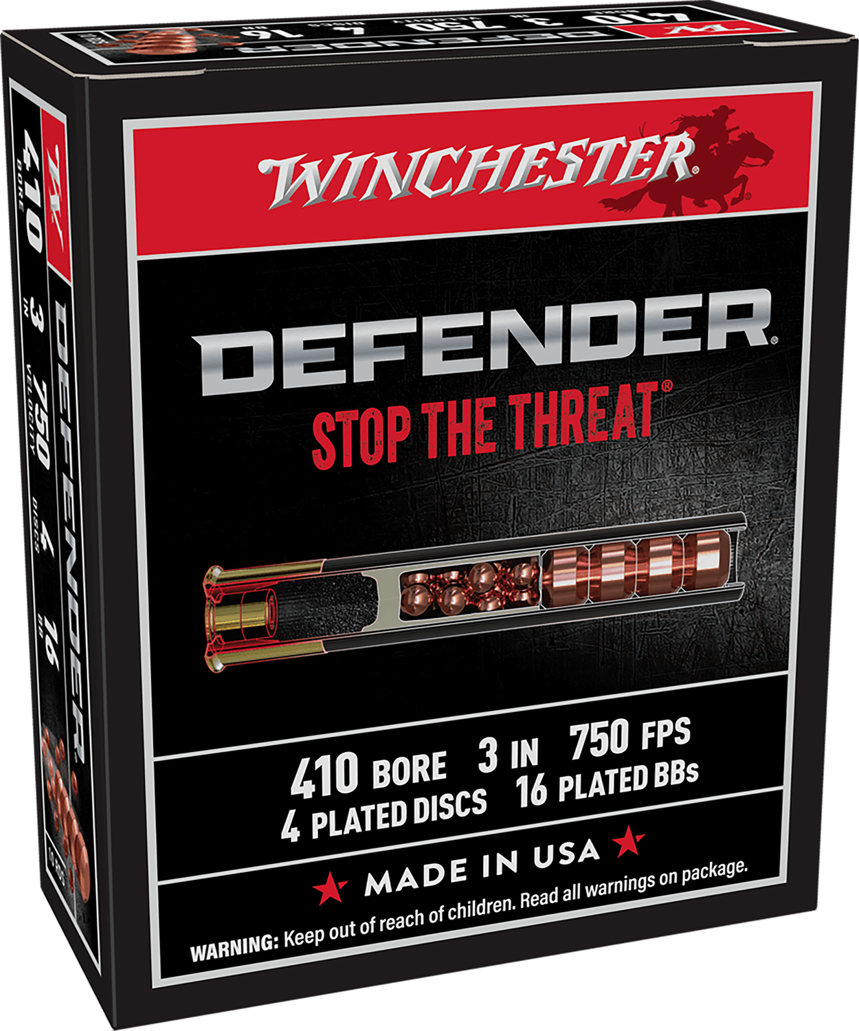 Winchester Ammo S413PDX1 PDX1 Defender Combo 410Gauge 3" 4Defense Discs/16 BBs Shot 10 Per Box/10 Case