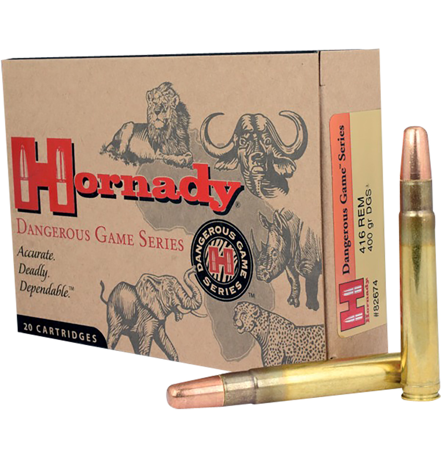 nady 82674 Dangerous Game Dangerous Game Solid 400 Grain .416 Remington Mag 2400 Fps Ammo