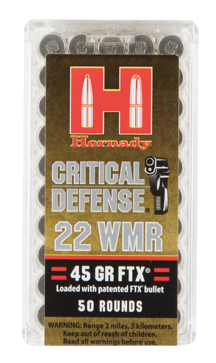 Hornady 83200 Critical Defense  22 WMR 45 gr Flex Tip eXpanding 50 Per Box/ 40 Case
