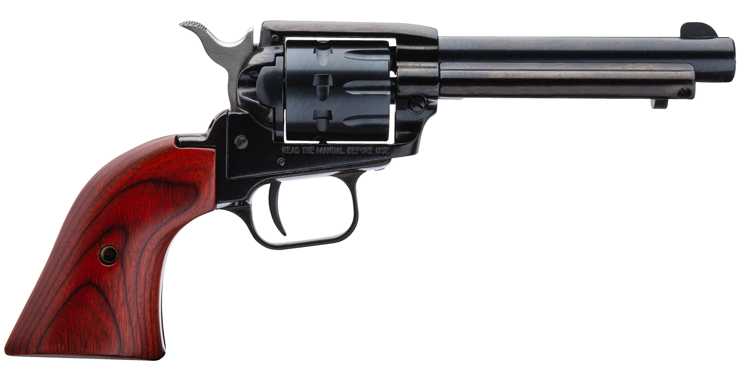 Heritage Mfg RR22999MB4 Rough Rider  22 LR 22 WMR 9 Shot, 4.75 Black Steel Barrel, Black Zinc Alloy Frame, Black Cylinder, Cocobolo Grip, Hammer/Thumb Safety, Exposed Hammer