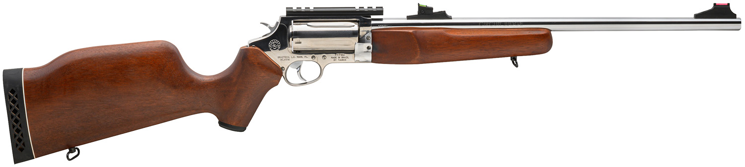 Rossi SCJ4510SS Circuit Judge  45 Colt (LC) Caliber or 410 Gauge with 5rd Capacity, 18.50 Barrel, Polished Stainless Metal Finish & Hardwood Monte Carlo Stock Right Hand (Full Size)