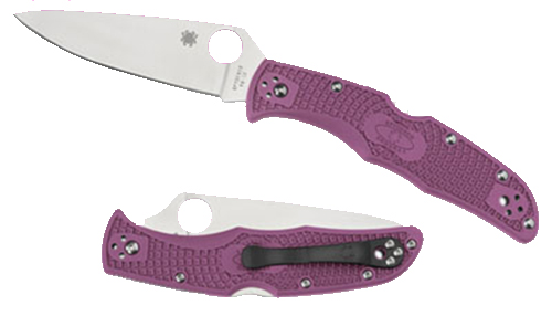 Spyderco Endura 4 Lightweight 3.75" Folding Knife, Purple FRN Handle, VG-10 Stainless Steel Blade, C10FPPR