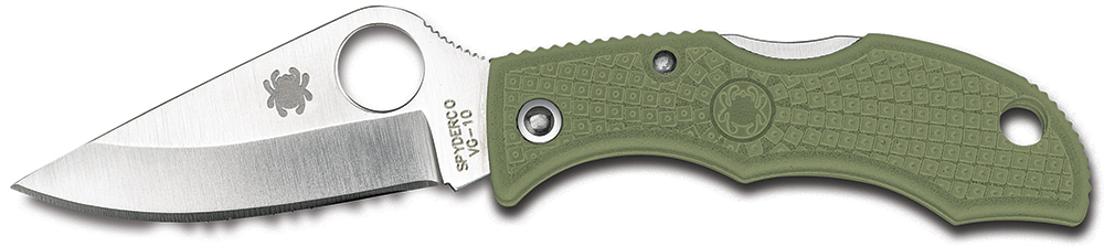 Spyderco LFGP3 Ladybug 3  1.94 Folding Clip Point Plain VG-10 SS Blade Foliage Green FRN Handle