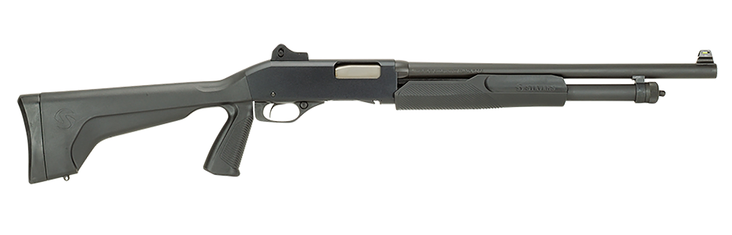 Stevens 19495 320 Security Full Size 12 Gauge Pump 3" 5+1 18.50" Matte Black Carbon Steel Barrel, Matte Black Aluminum Receiver, Fixed w/Pistol Grip Matte Black Synthetic Stock, Ambidextrous