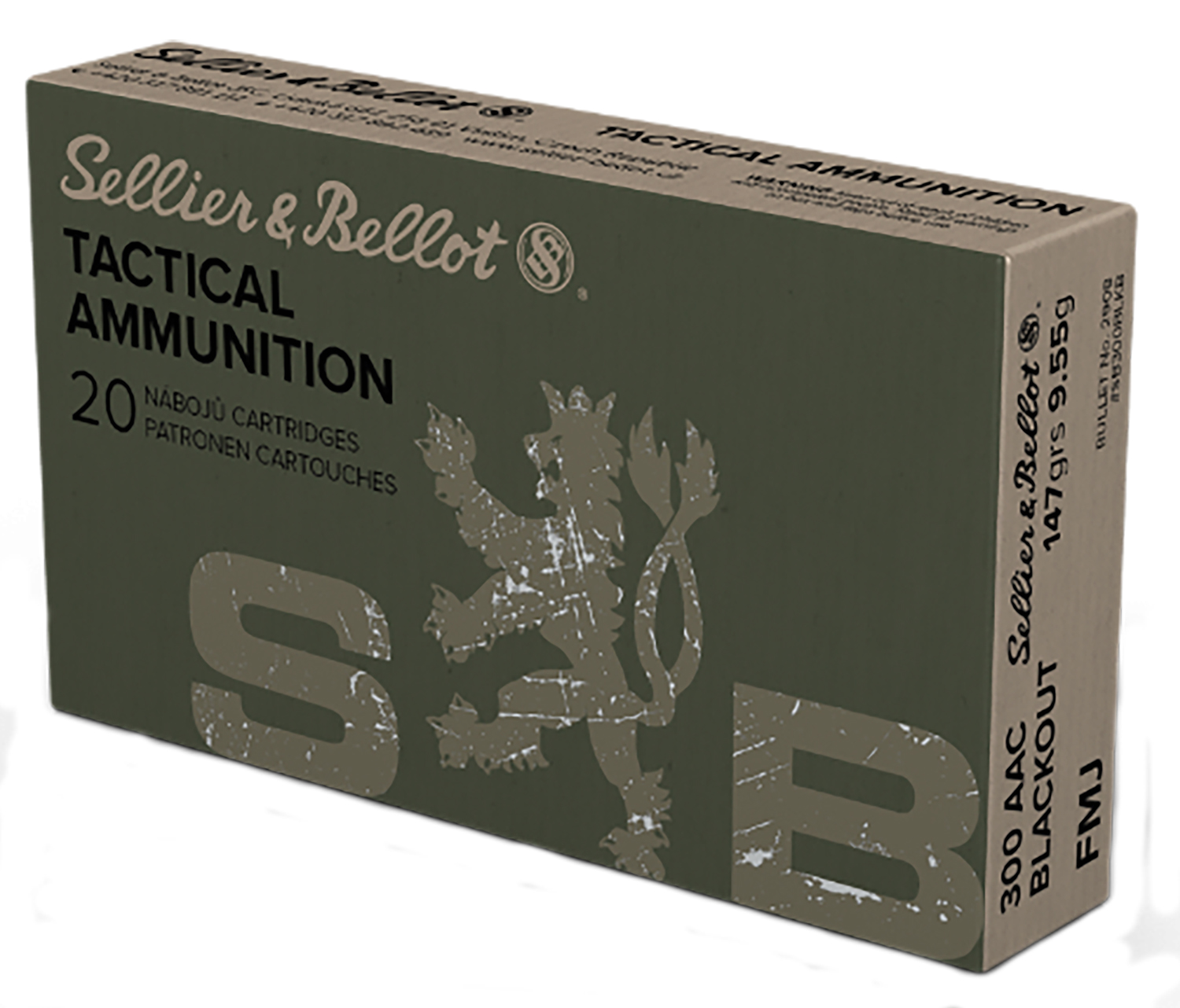 Sellier & Bellot SB300BLKB Rifle 300Blackout 147gr Full Metal Jacket 20...