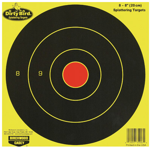 Birchwood Casey 35908 Dirty Bird  8 Bullseye Paper Hanging Universal Black/Yellow 8 Per Pkg
