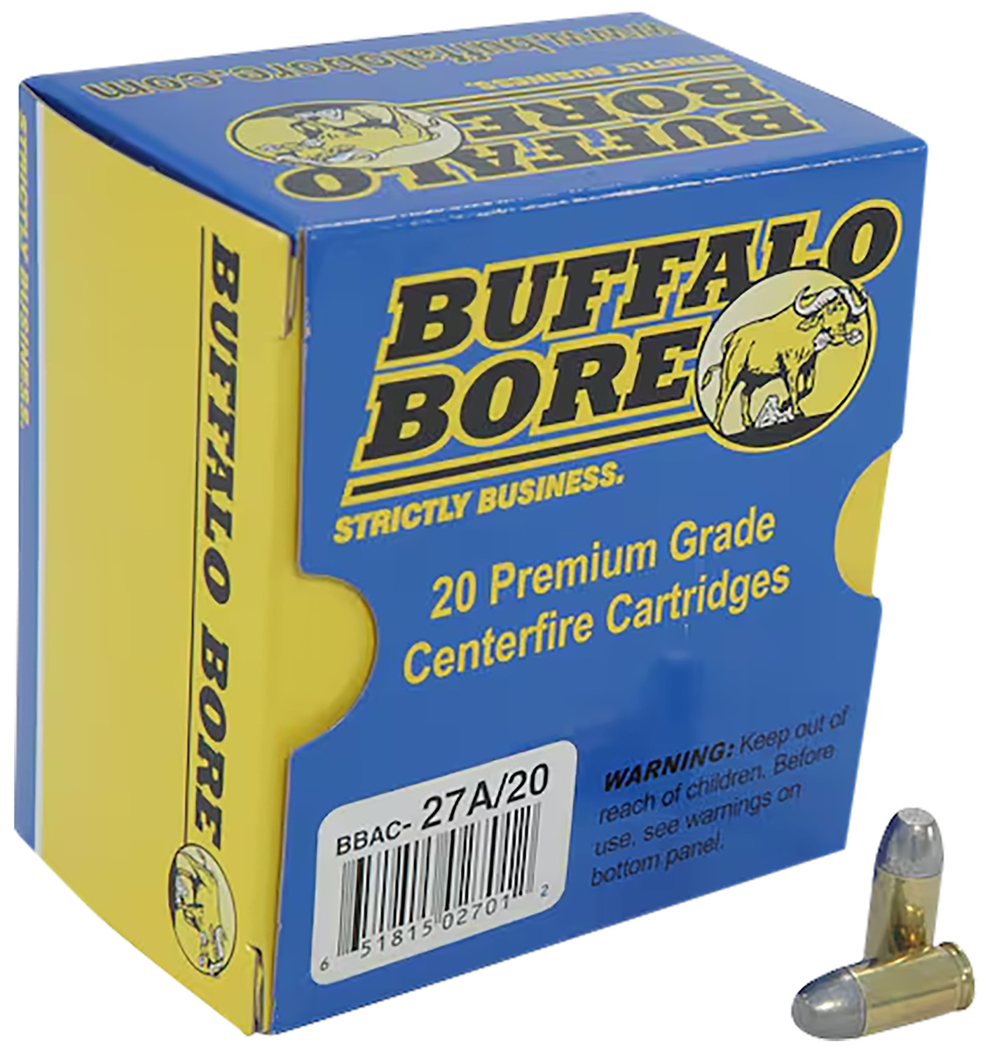 Buffalo Bore Ammunition 27A20 Personal Defense Strictly Business 380ACP +P 100gr Hard Cast Flat Nose 20 Per Box/12 Case
