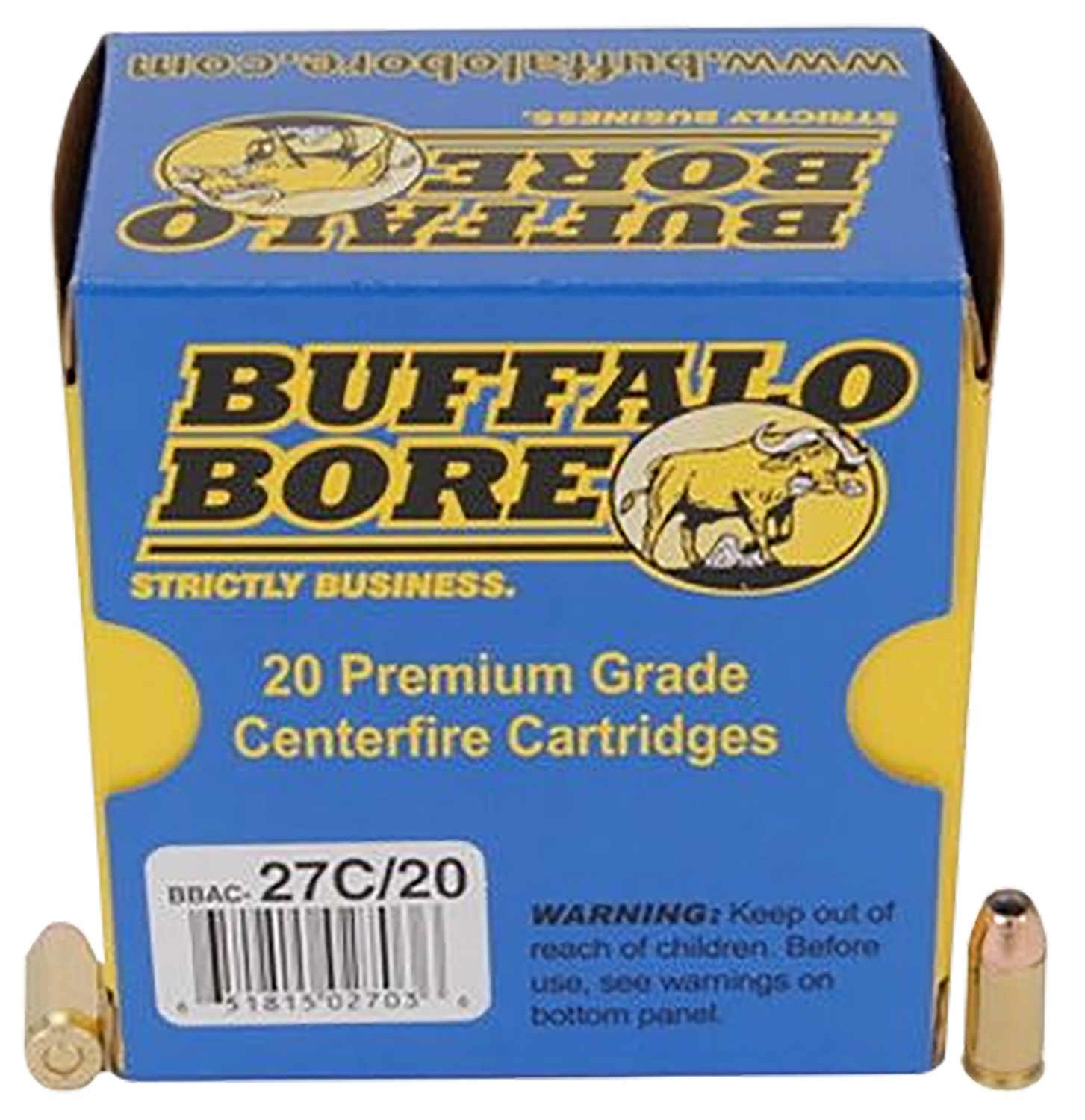 Buffalo Bore 27C20 380ACP +P 90gr JHP Ammo 20 Rounds